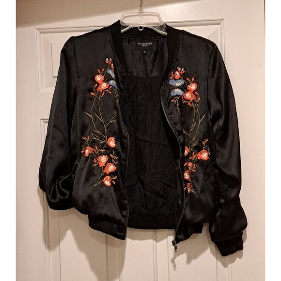 Walter Baker Floral & Butterfly Embroidered Bomber Jacket Size Small - Picture 3 of 16